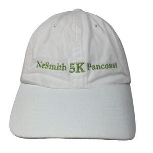NeSmith 5K Pancoast Slideback Hat White OSFM Embroidered 6 Panel KC Caps Cotton